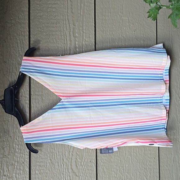 Eddie Bauer Striped V-neck Rainbow Tank spinDrift Moisture Wicking Nwt S small - Picture 8 of 8